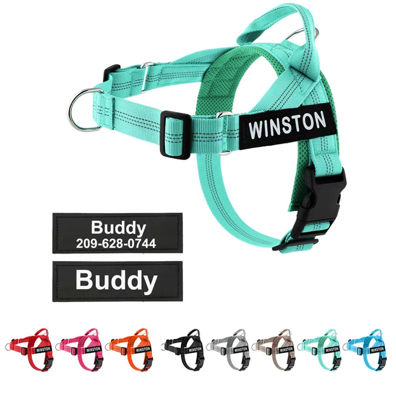 No-Pull Dog Harness with Personalised Name Patch