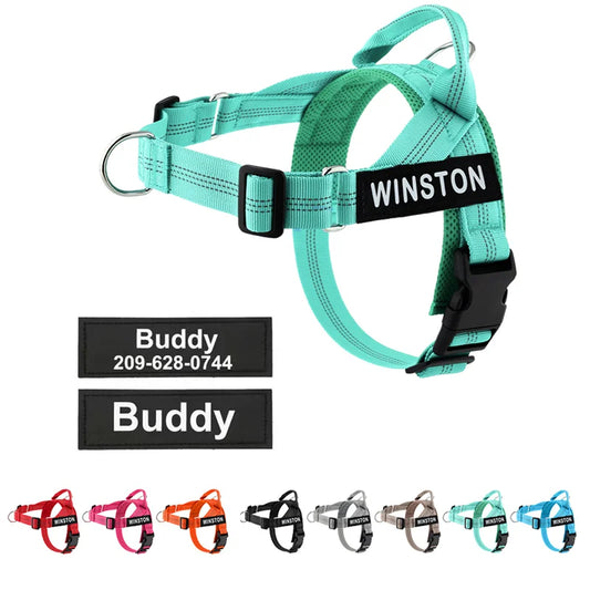 No-Pull Dog Harness with Personalised Name Patch
