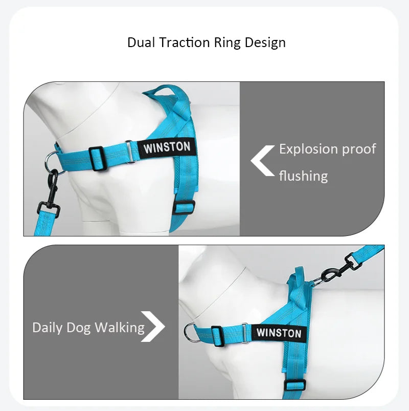 No-Pull Dog Harness with Personalised Name Patch