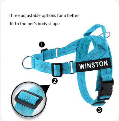 No-Pull Dog Harness with Personalised Name Patch